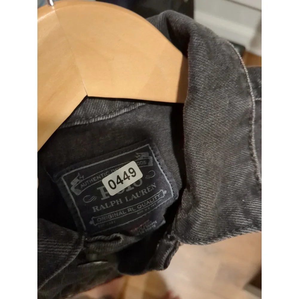 Polo Ralph Lauren Denim Girls Sz S/6 Black‎ Long Sleeve L/S Embroidered Jacket